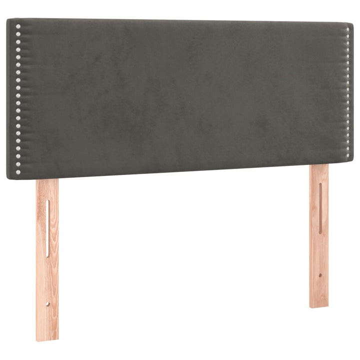 kontinentalseng med madras 100x200 cm fløjl mørkegrå