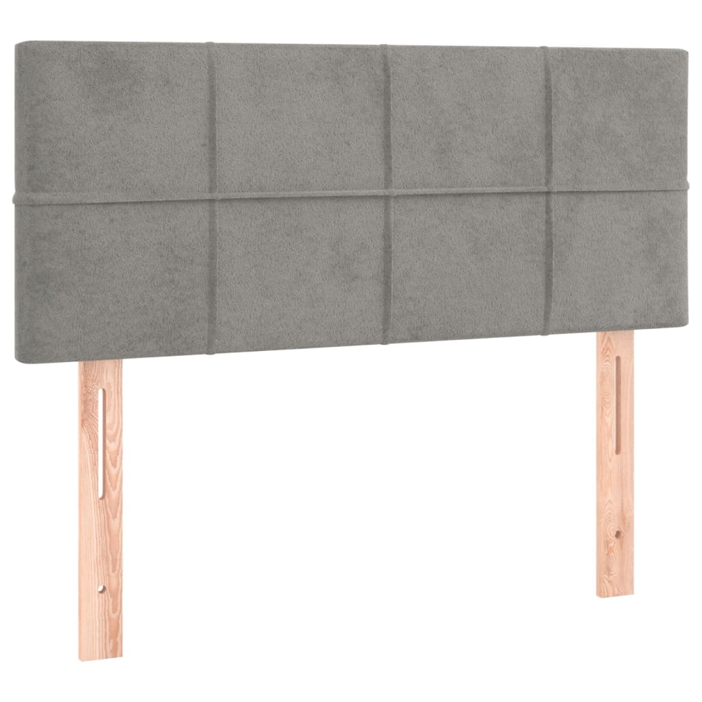 kontinentalseng med madras 80x200 cm fløjl lysegrå