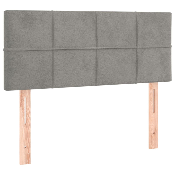 kontinentalseng med madras 80x200 cm fløjl lysegrå