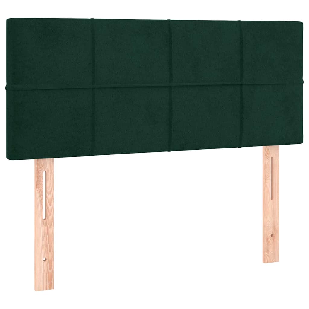 kontinentalseng med madras 80x200 cm fløjl mørkegrøn