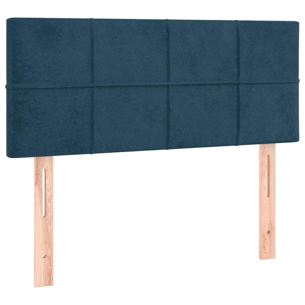 kontinentalseng med madras 80x200 cm fløjl mørkeblå
