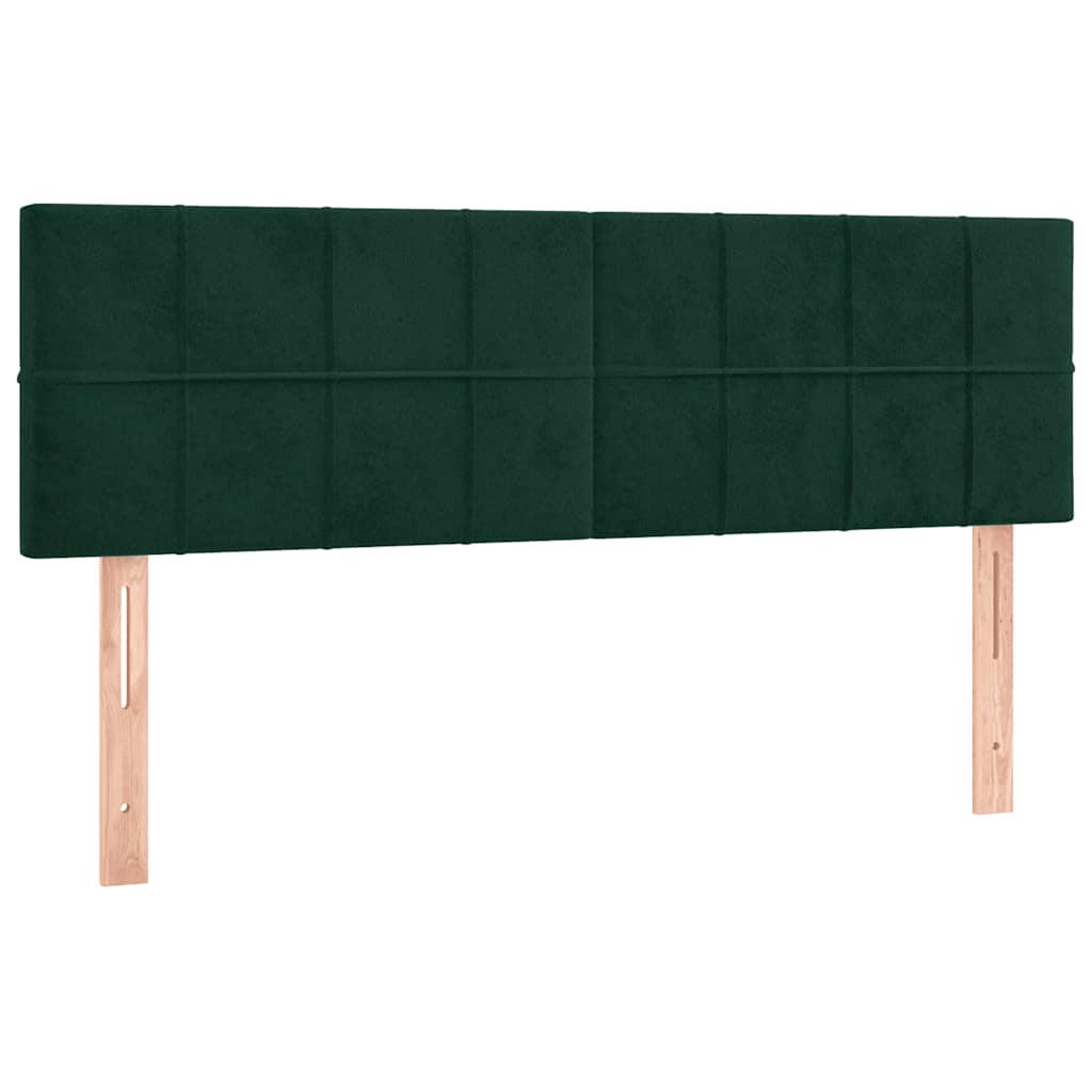 kontinentalseng med madras 140x190 cm fløjl mørkegrøn