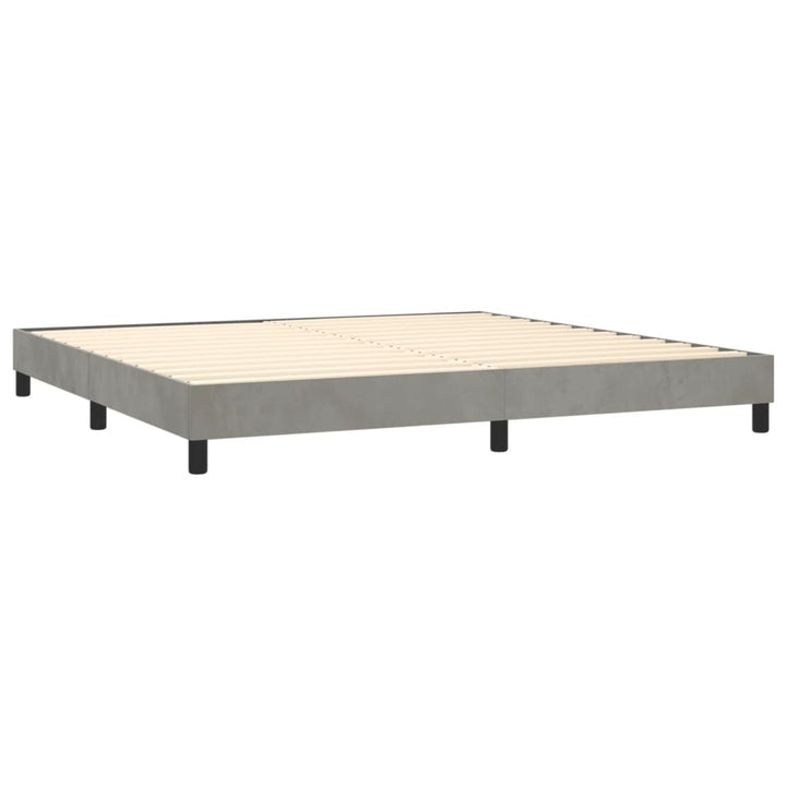 kontinentalseng med madras 200x200 cm fløjl lysegrå