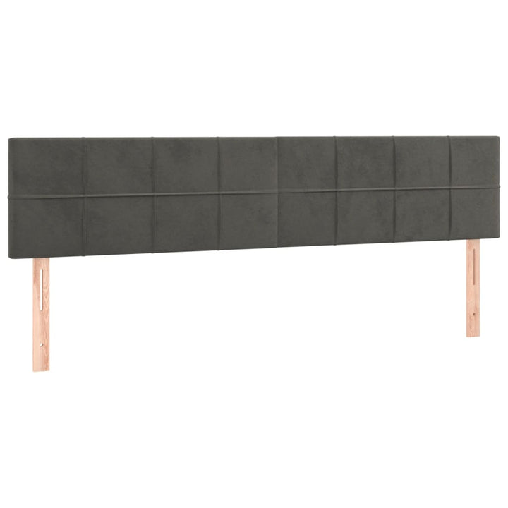 kontinentalseng med madras 200x200 cm fløjl mørkegrå