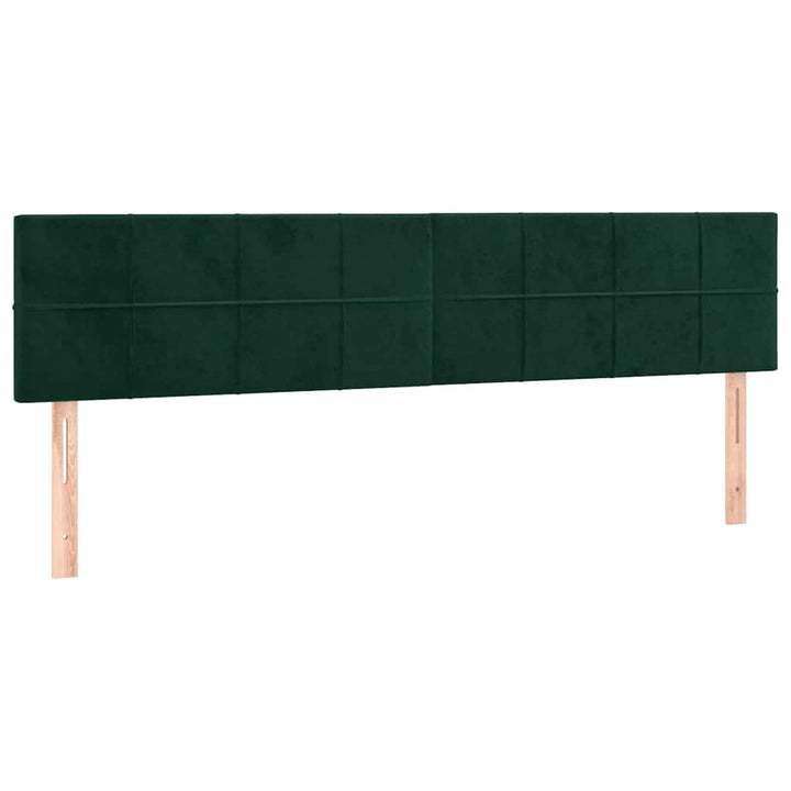 kontinentalseng med madras 200x200 cm fløjl mørkegrøn