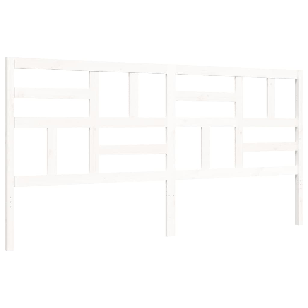 sengeramme med sengegavl 200x200 cm massivt træ hvid