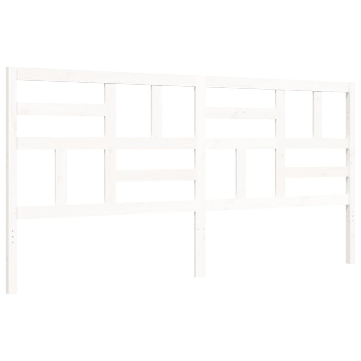 sengeramme med sengegavl 200x200 cm massivt træ hvid