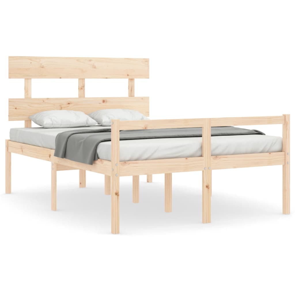 seniorseng med sengegavl 140x190 cm massivt træ