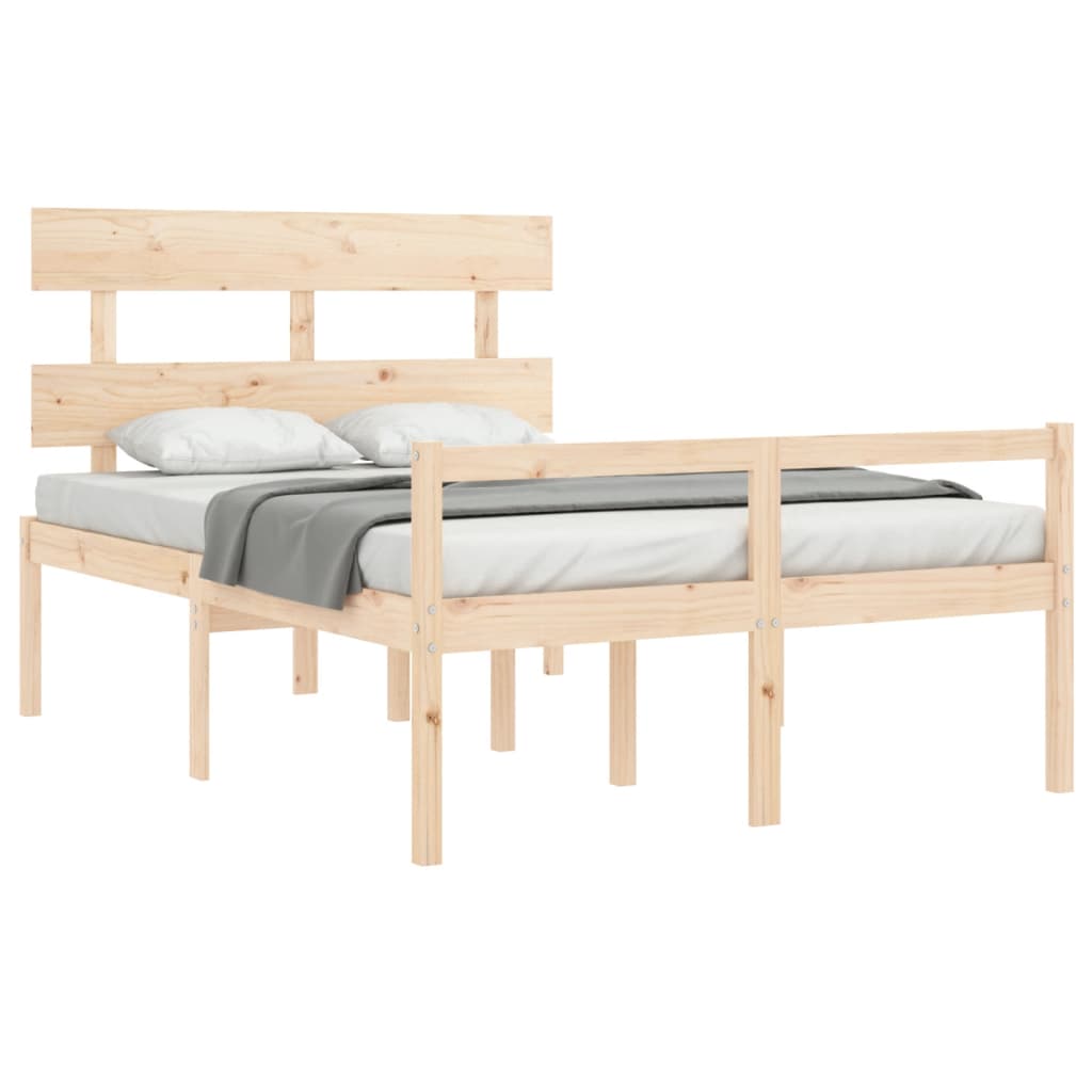 seniorseng med sengegavl 140x190 cm massivt træ