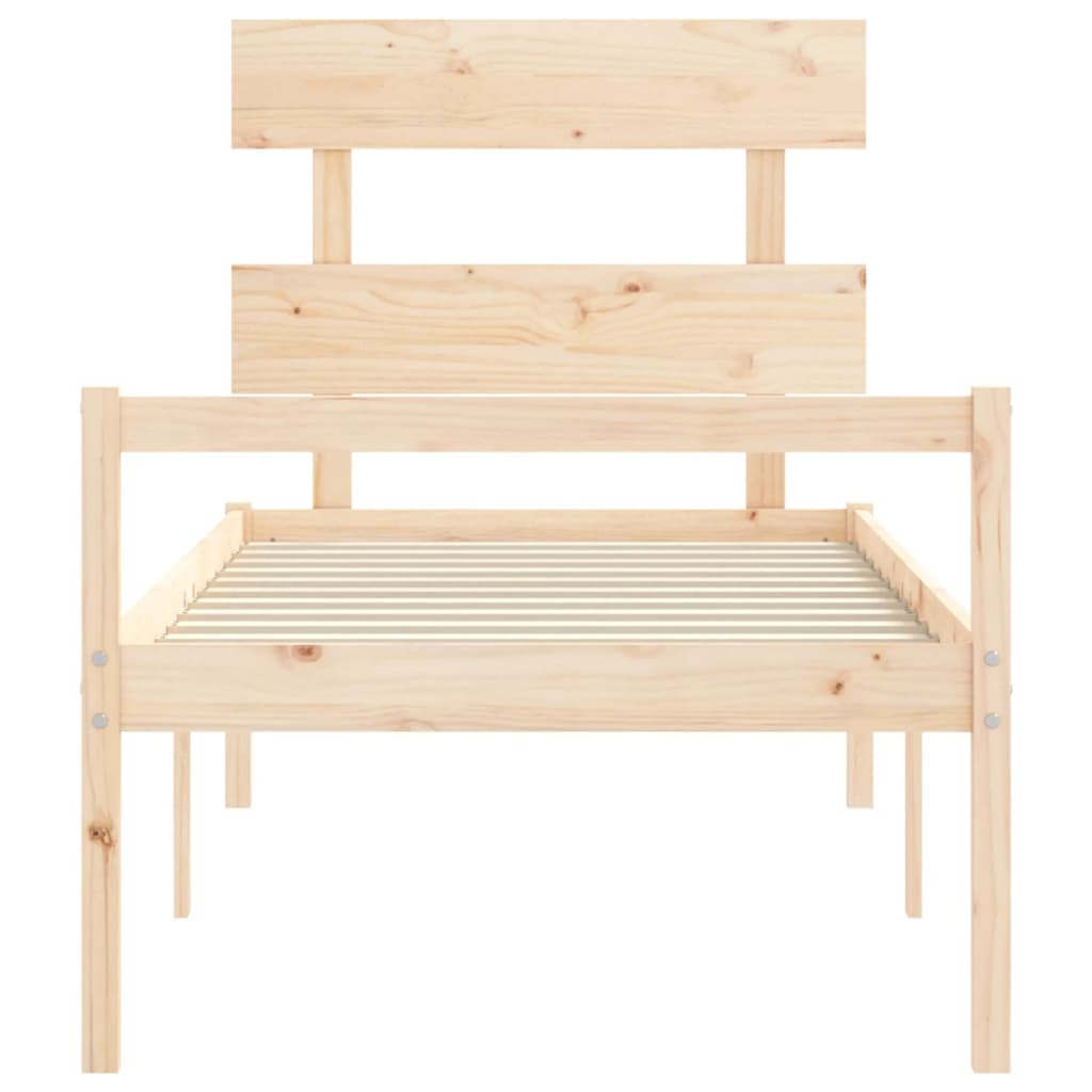 seniorseng med sengegavl 90x200 cm massivt træ