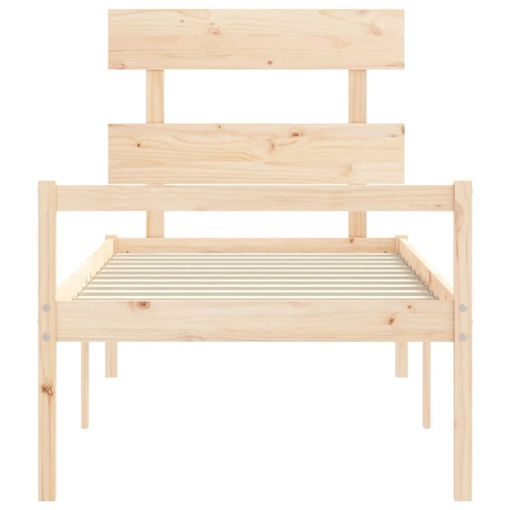 seniorseng med sengegavl 90x200 cm massivt træ