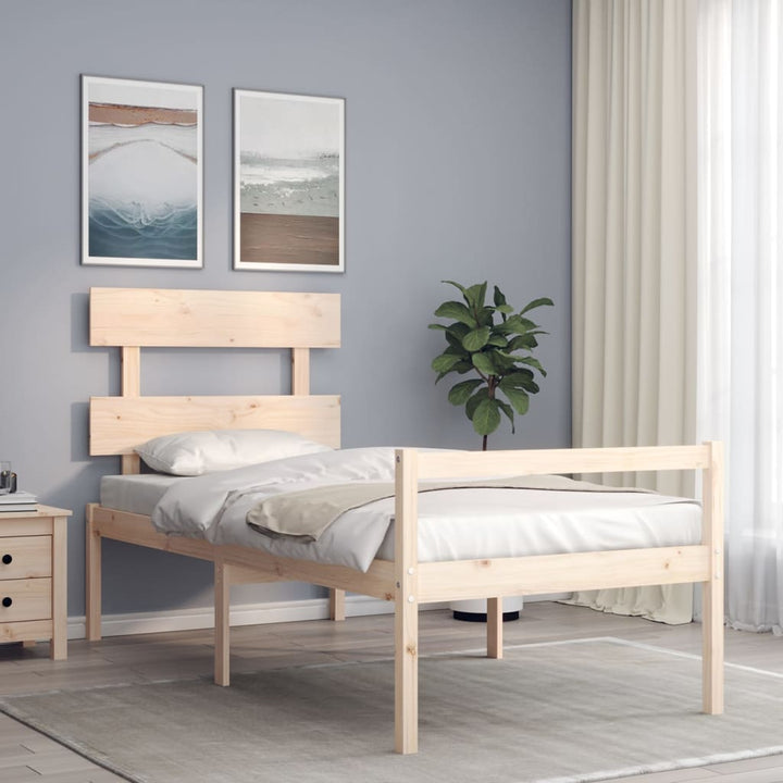 seniorseng med sengegavl 90x200 cm massivt træ
