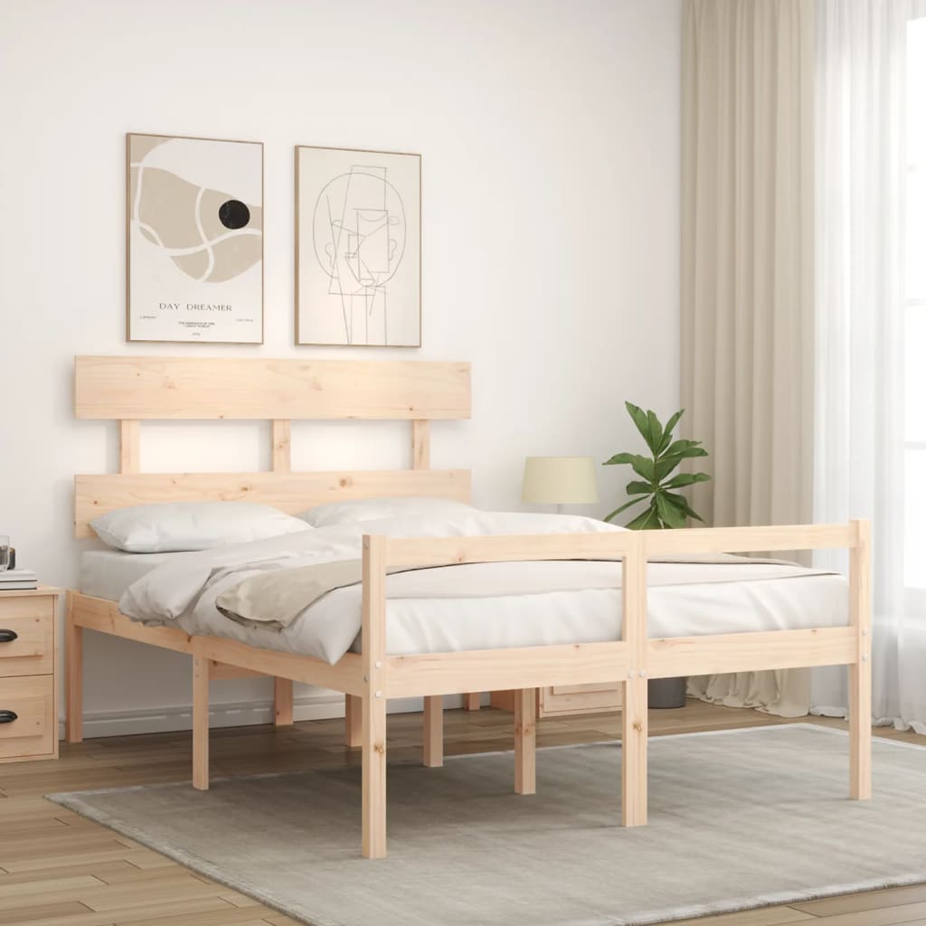 seniorseng med sengegavl 120x200 cm massivt træ