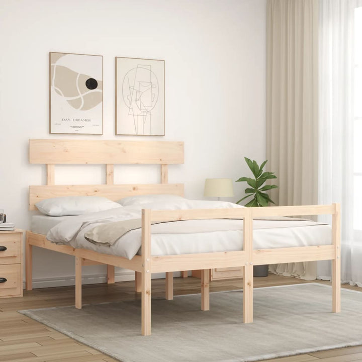 seniorseng med sengegavl 120x200 cm massivt træ