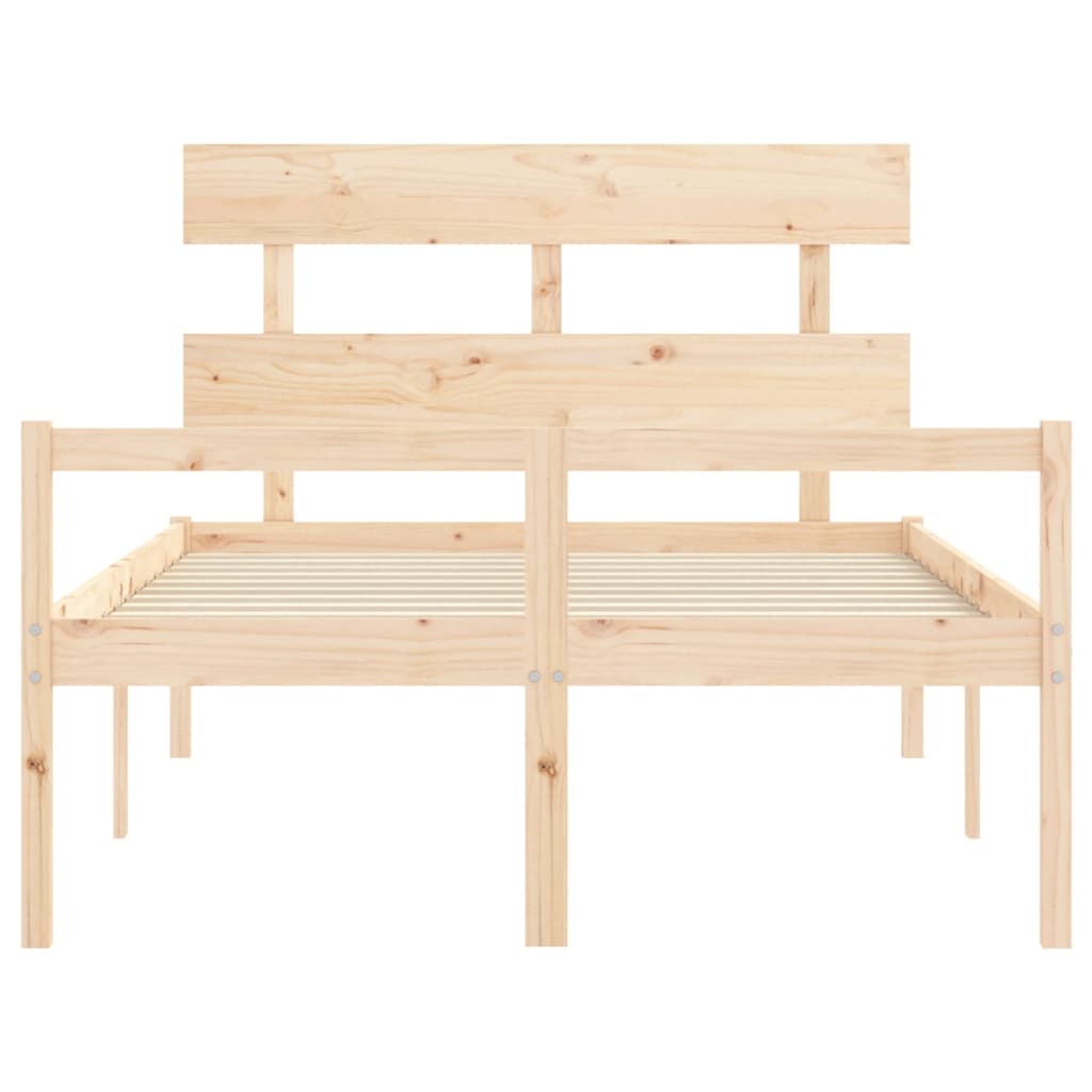 seniorseng med sengegavl 120x200 cm massivt træ