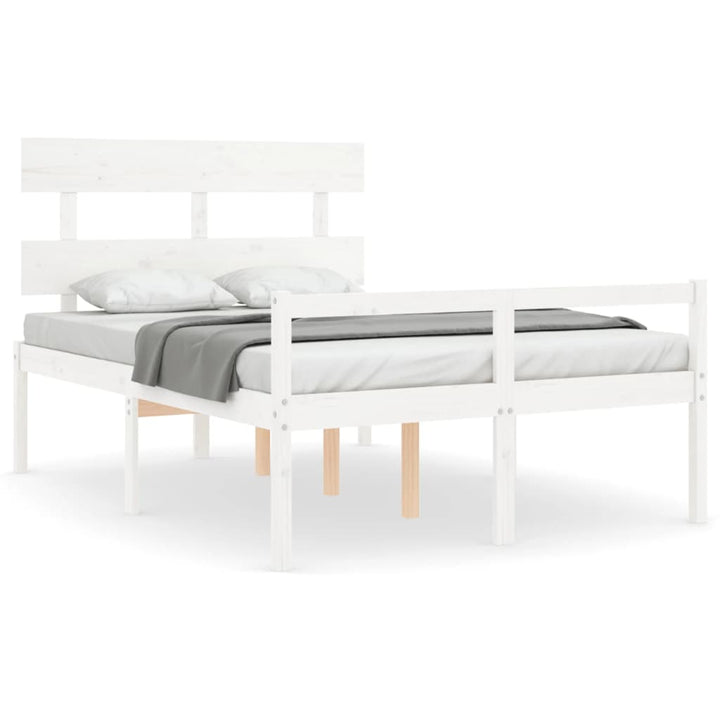 seniorseng med sengegavl 120x200 cm massivt træ hvid