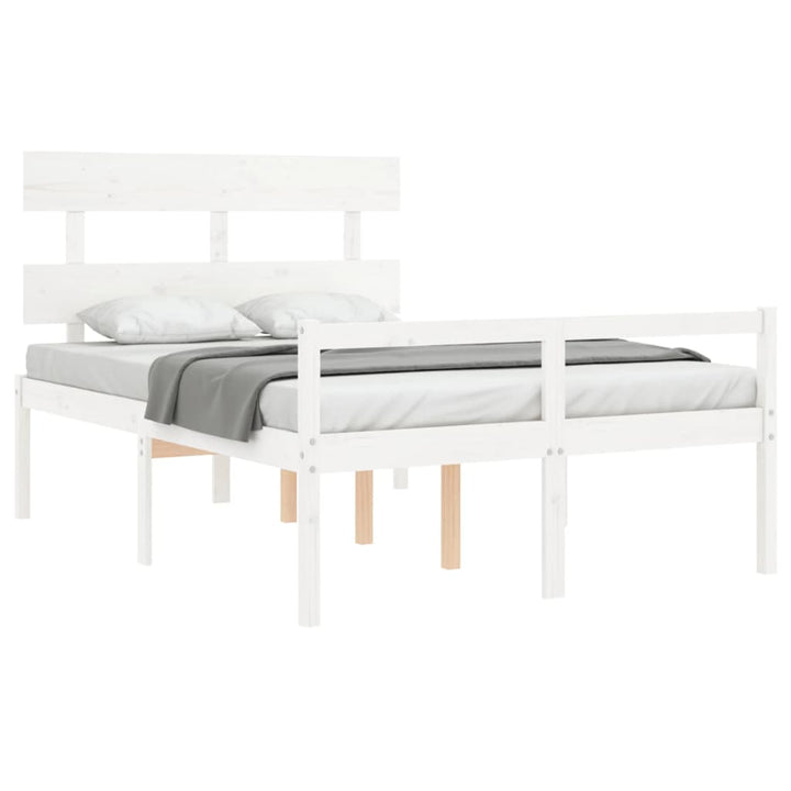 seniorseng med sengegavl 120x200 cm massivt træ hvid