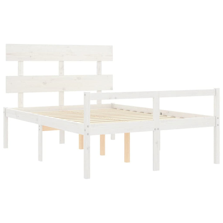 seniorseng med sengegavl 120x200 cm massivt træ hvid