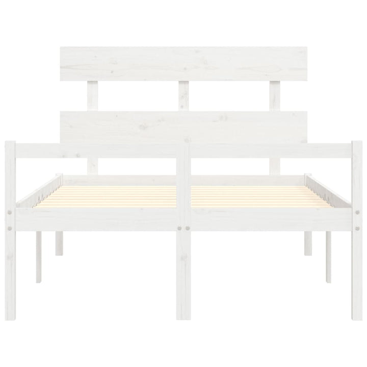 seniorseng med sengegavl 120x200 cm massivt træ hvid