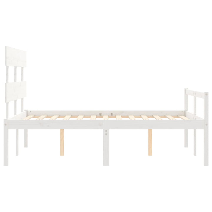 seniorseng med sengegavl 120x200 cm massivt træ hvid