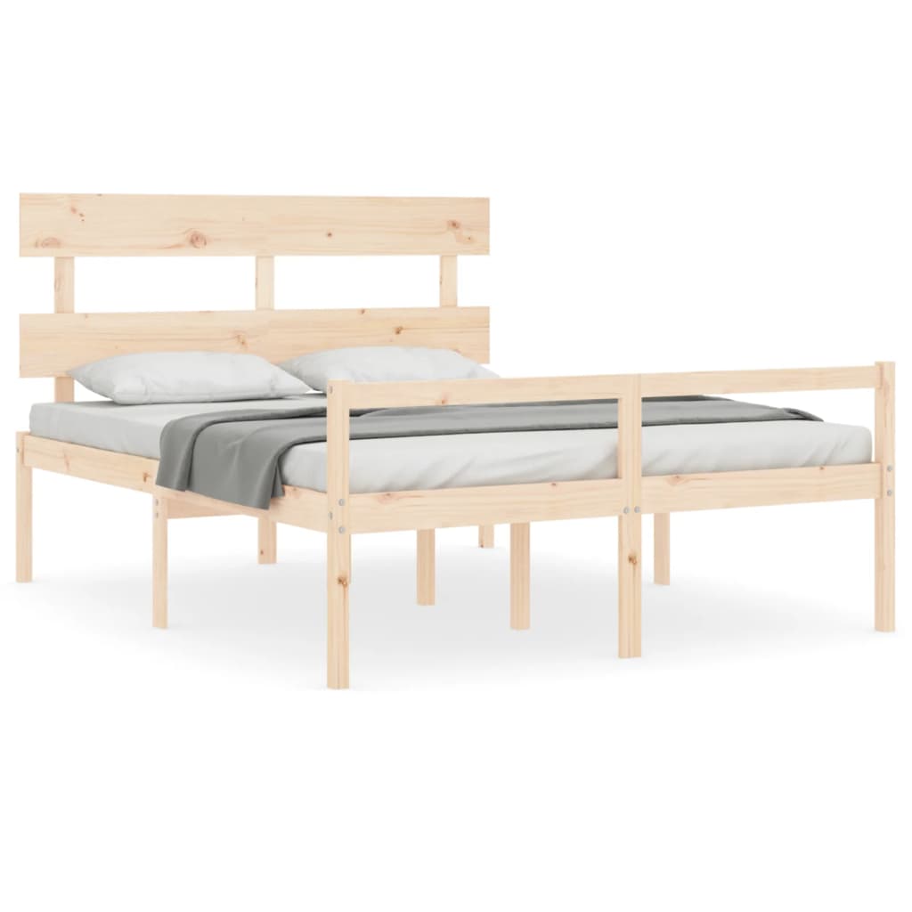 seniorseng med sengegavl 160x200 cm massivt træ