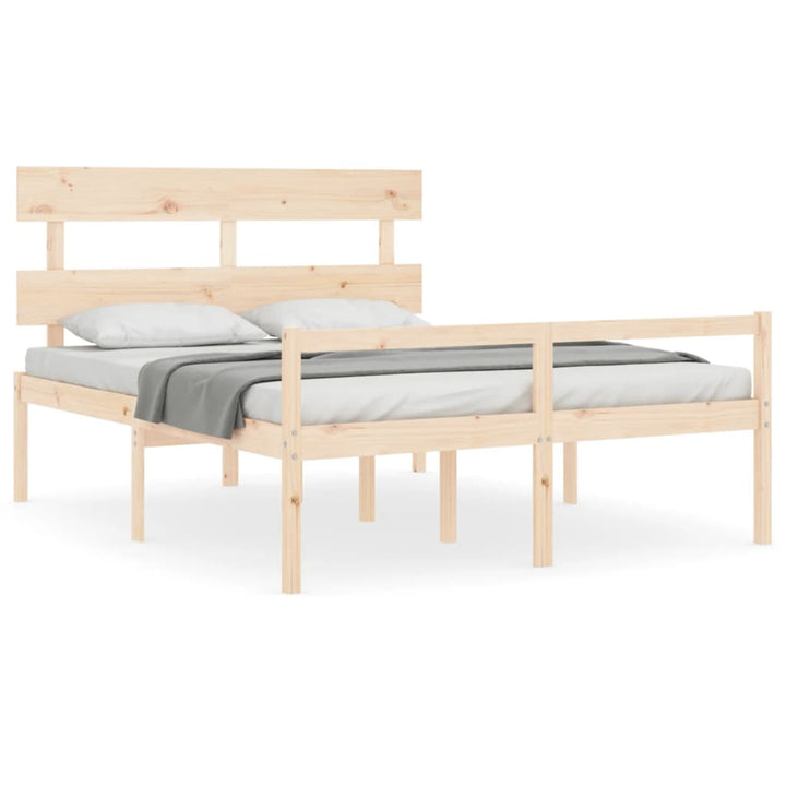 seniorseng med sengegavl 160x200 cm massivt træ