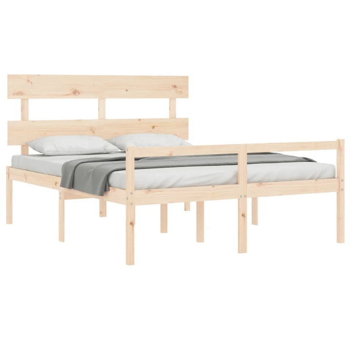 seniorseng med sengegavl 160x200 cm massivt træ