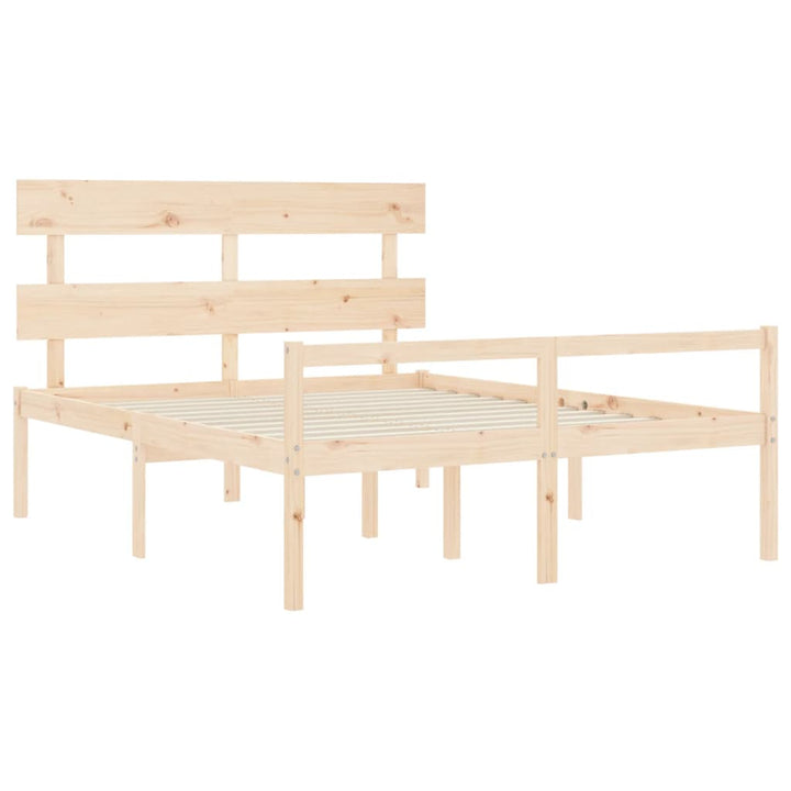 seniorseng med sengegavl 160x200 cm massivt træ