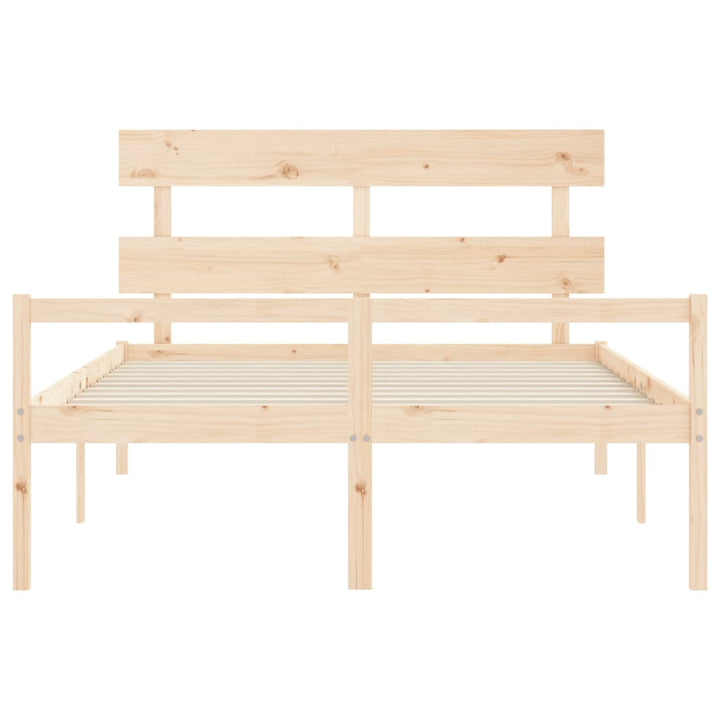 seniorseng med sengegavl 160x200 cm massivt træ