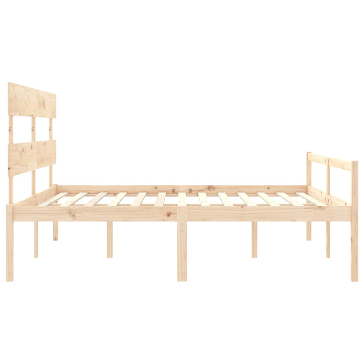 seniorseng med sengegavl 200x200 cm massivt træ