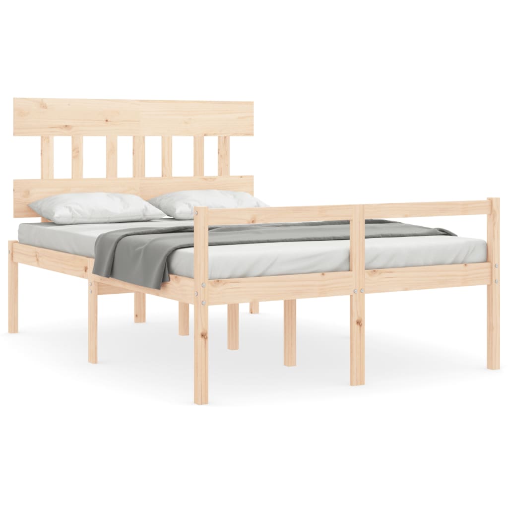 seniorseng med sengegavl 140x190 cm massivt træ
