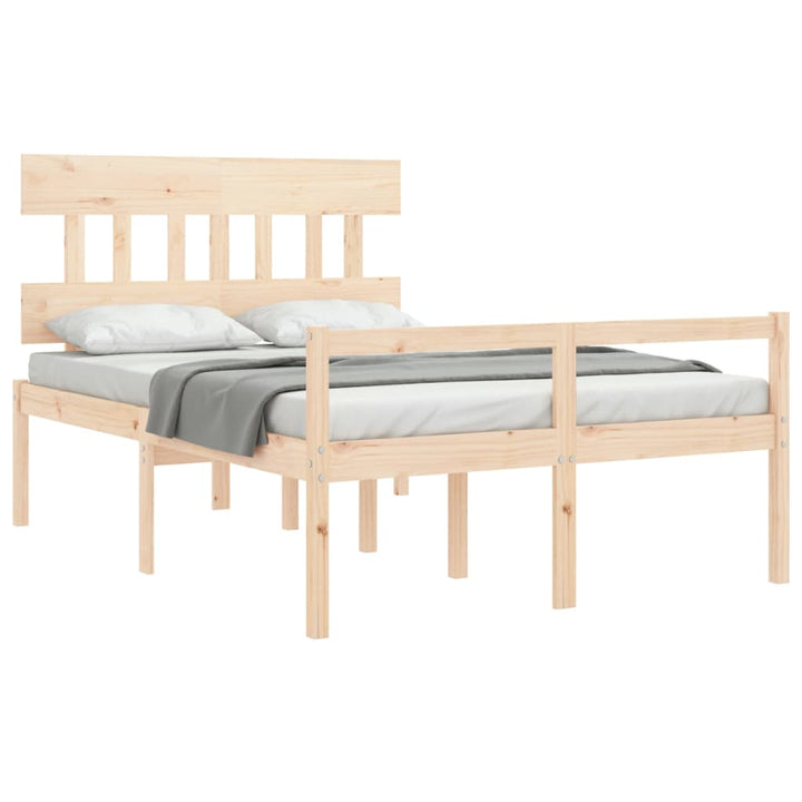 seniorseng med sengegavl 140x190 cm massivt træ