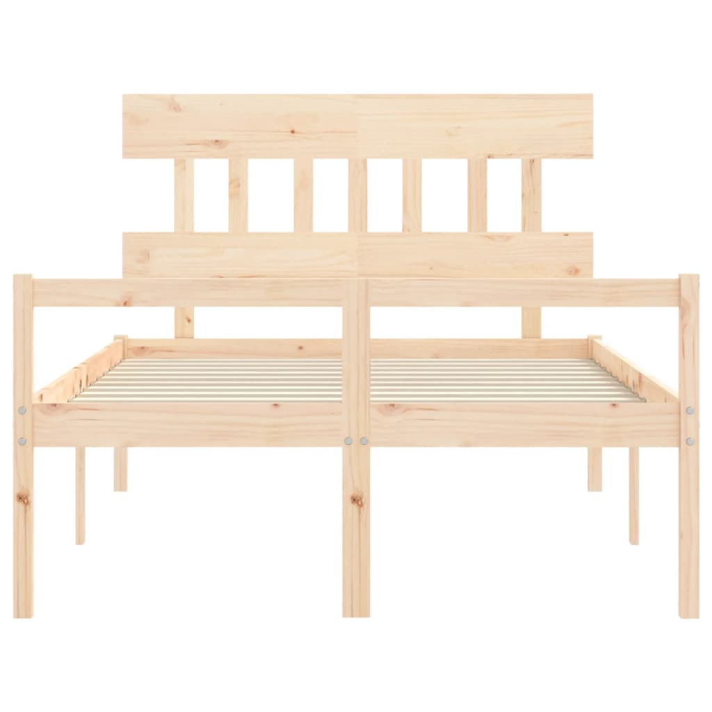 seniorseng med sengegavl 140x190 cm massivt træ