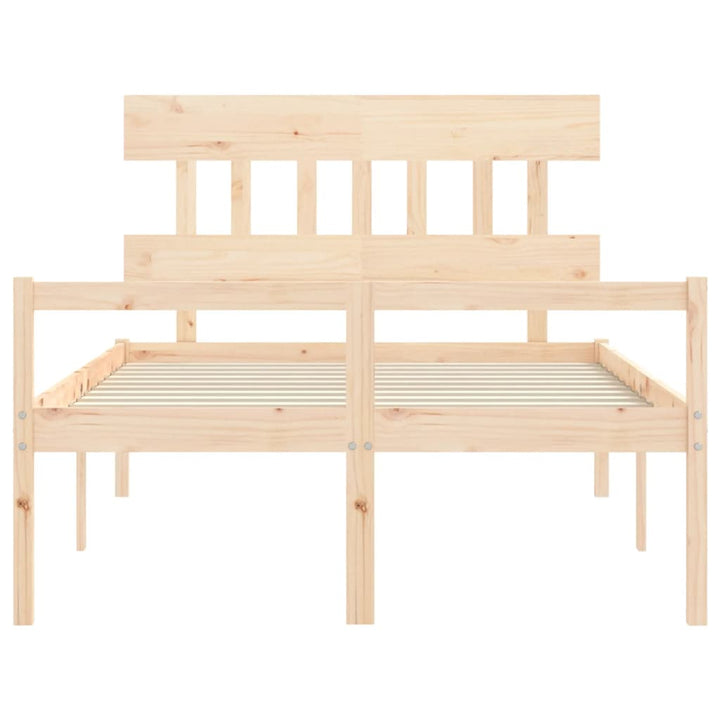 seniorseng med sengegavl 140x190 cm massivt træ