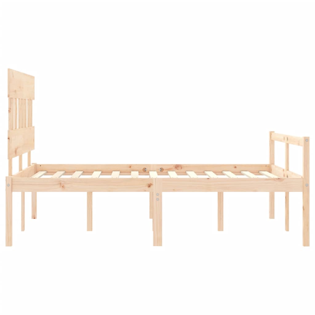 seniorseng med sengegavl 140x190 cm massivt træ