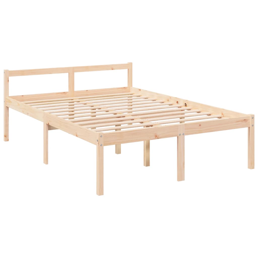 seniorseng med sengegavl 140x190 cm massivt træ