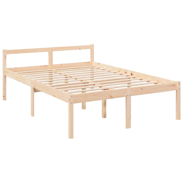 seniorseng med sengegavl 140x190 cm massivt træ