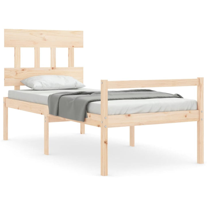 seniorseng med sengegavl 90x200 cm massivt træ