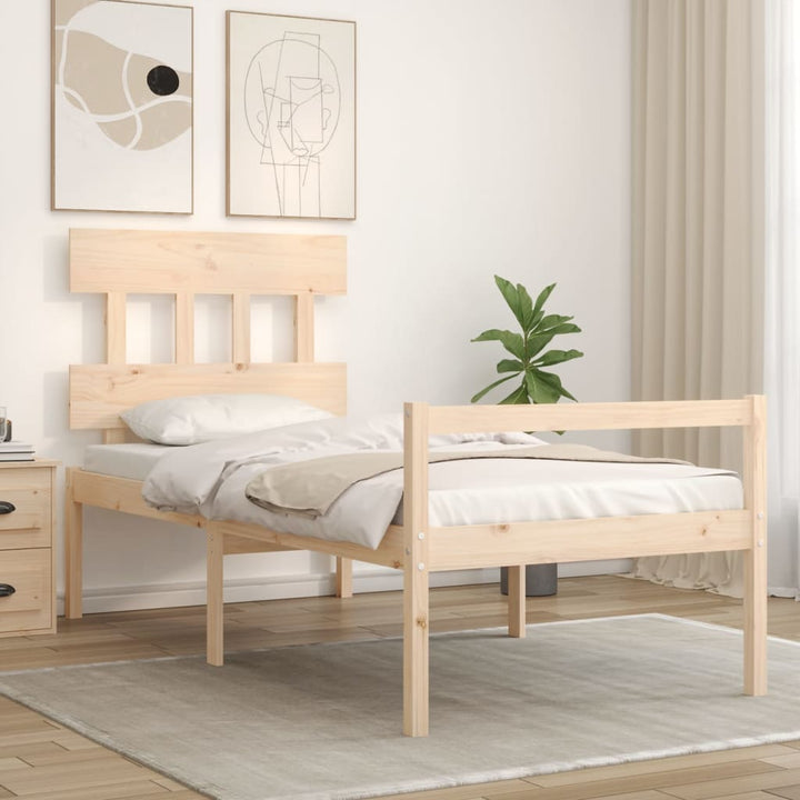seniorseng med sengegavl 90x200 cm massivt træ