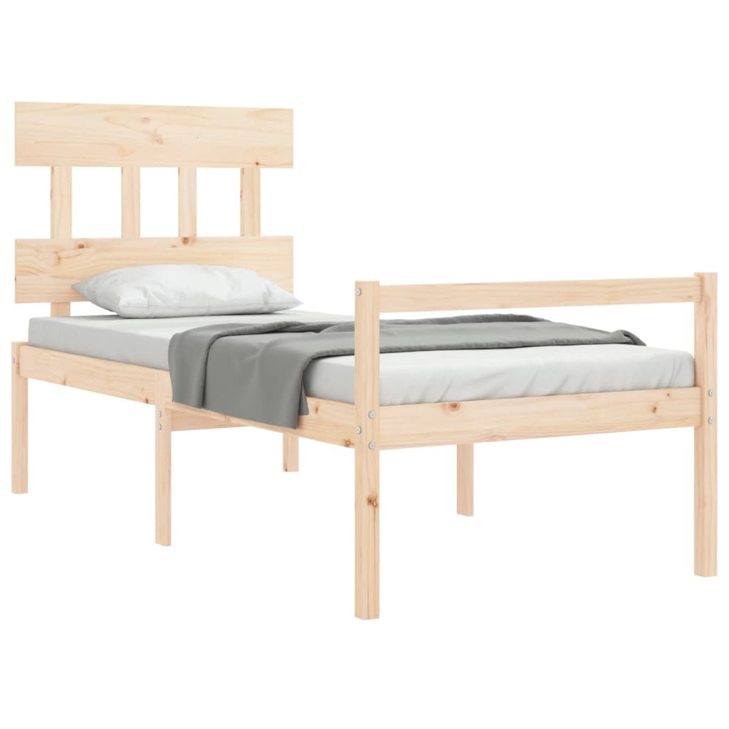 seniorseng med sengegavl 90x200 cm massivt træ
