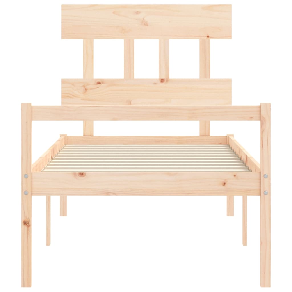 seniorseng med sengegavl 90x200 cm massivt træ