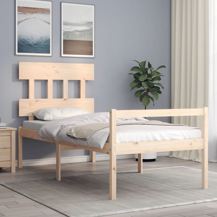 seniorseng med sengegavl 90x200 cm massivt træ