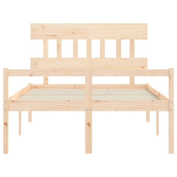 seniorseng med sengegavl 120x200 cm massivt træ