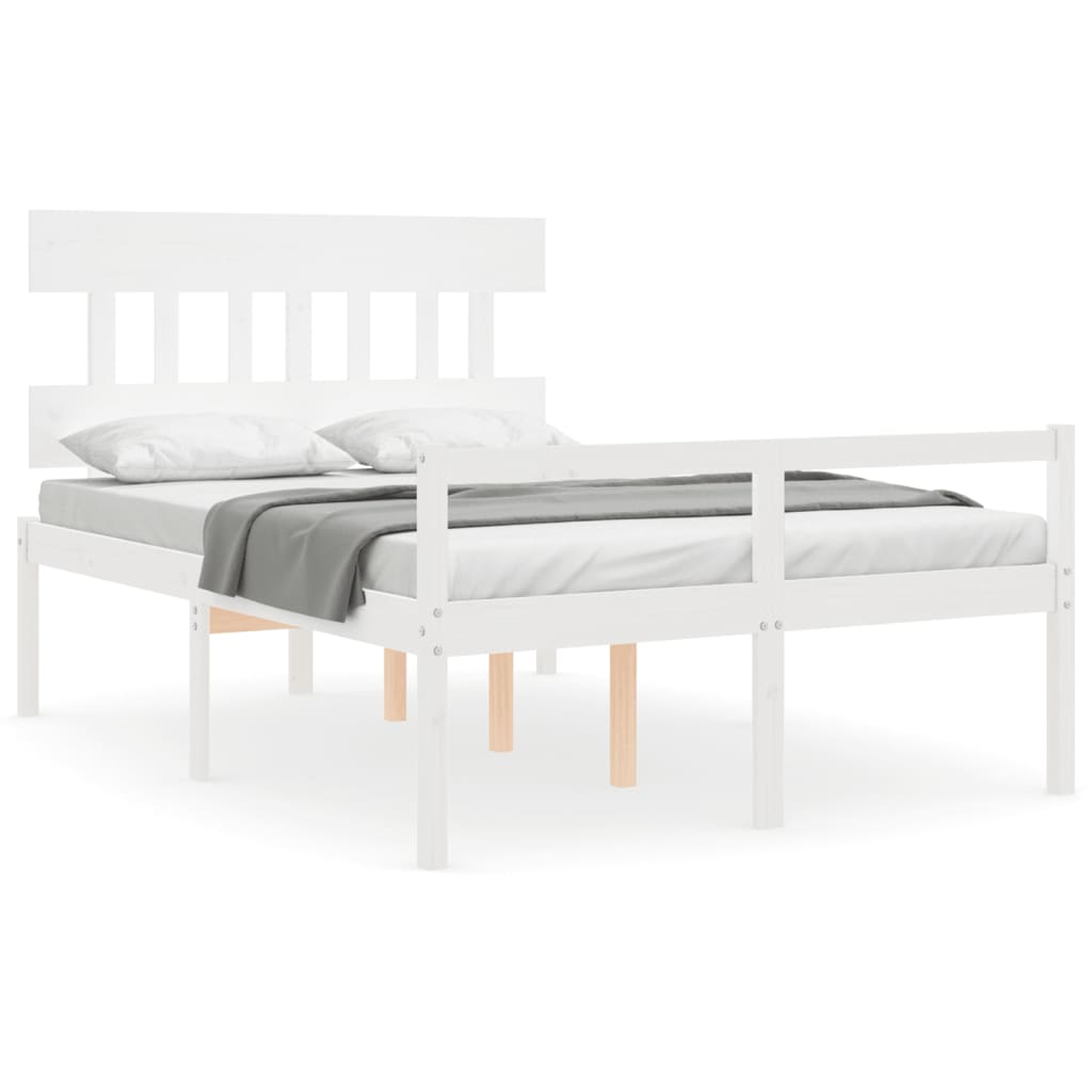 seniorseng med sengegavl 120x200 cm massivt træ hvid