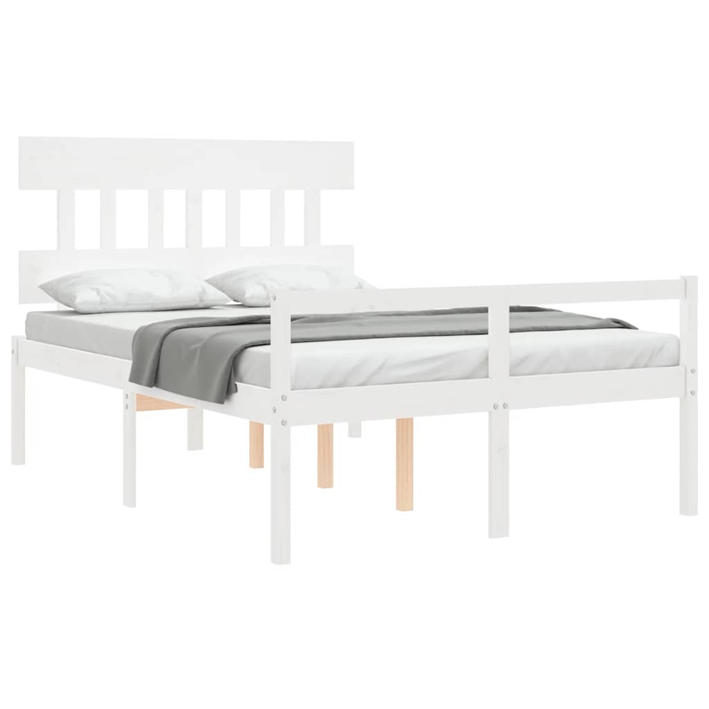 seniorseng med sengegavl 120x200 cm massivt træ hvid