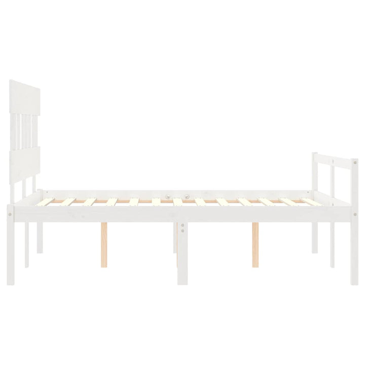 seniorseng med sengegavl 120x200 cm massivt træ hvid