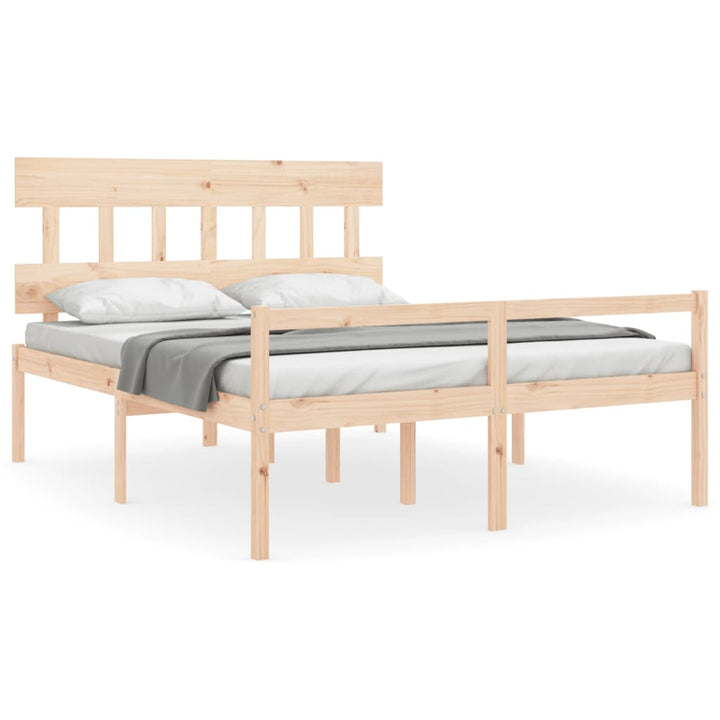 seniorseng med sengegavl 160x200 cm massivt træ