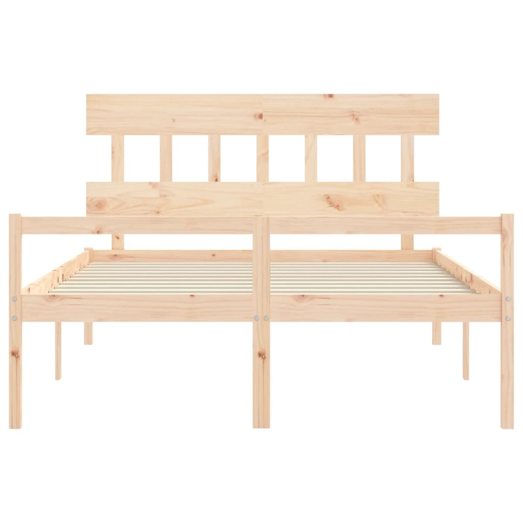seniorseng med sengegavl 160x200 cm massivt træ