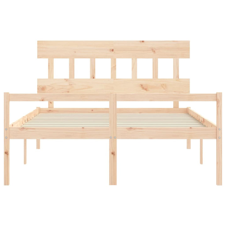 seniorseng med sengegavl 160x200 cm massivt træ