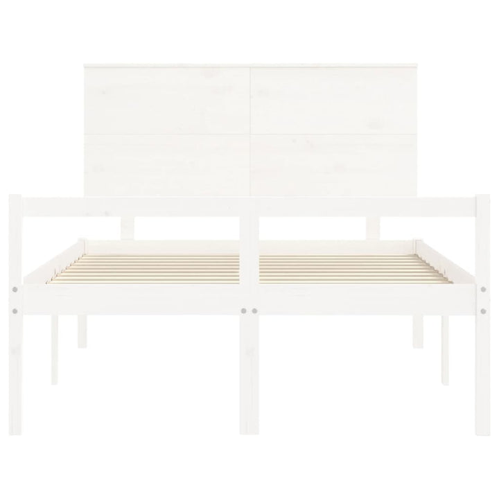 seniorseng med sengegavl 140x190 cm massivt træ hvid